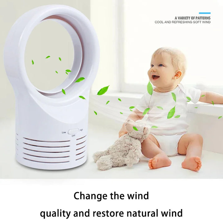 Large Bladeless Fan Student Small Fan Creative Sleeping Electric Cooling Super Quiet Desktop Office Mini Electric Fan