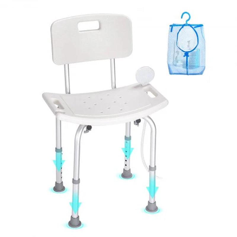 Adjustable Shower Chair for Enhanced Safety and Comfort - Ideal for Elderly and Disabled Individuals, Supports Up to 350 lbs