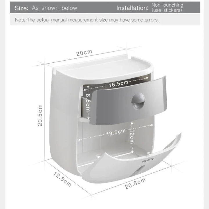 Plastic Waterproof Double Layer Paper Dispenser Portable Toilet Roll Paper Holder for Toilet Storage Box Bathroom Accessories