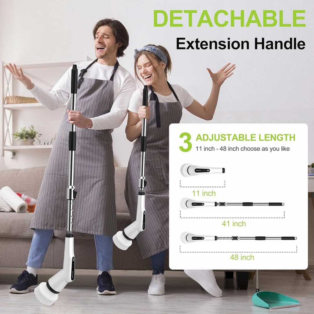 Electric Spin Scrubber, Cordless Shower Scrubber for Bathroom