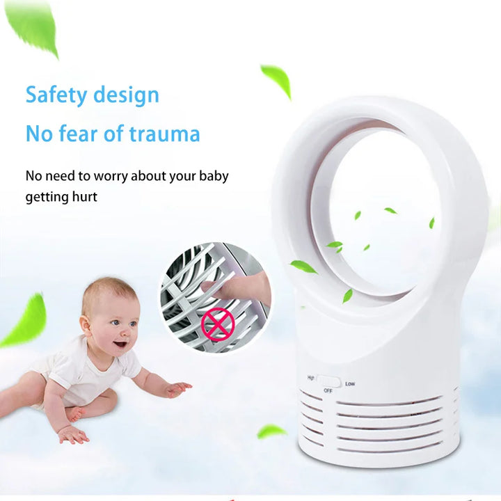 Large Bladeless Fan Student Small Fan Creative Sleeping Electric Cooling Super Quiet Desktop Office Mini Electric Fan