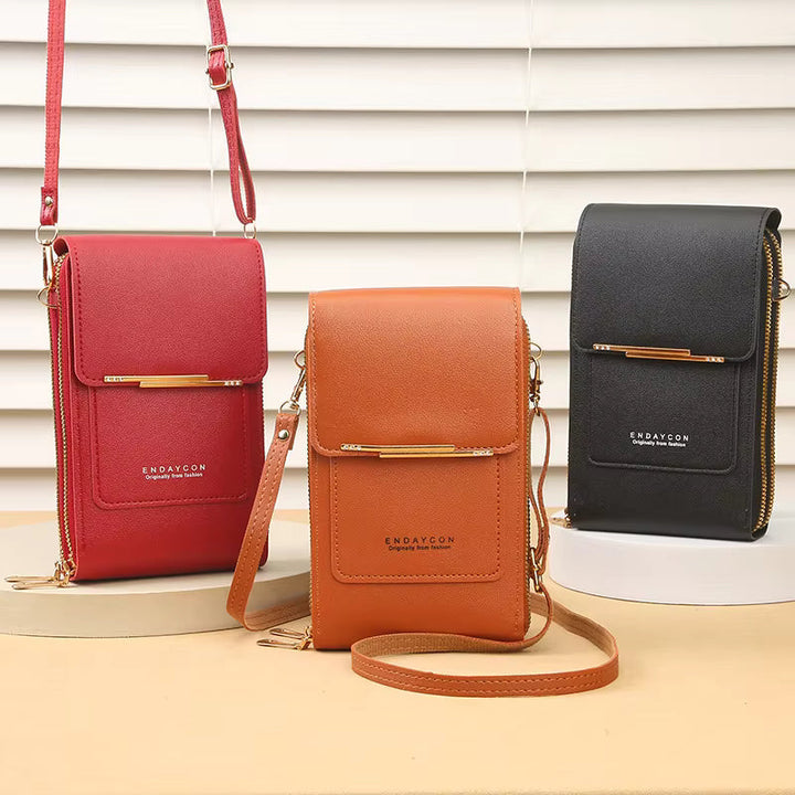 TouchGuard™ "leather-look Phone Crossbody Bag