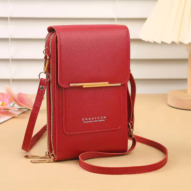 TouchGuard™ "leather-look Phone Crossbody Bag