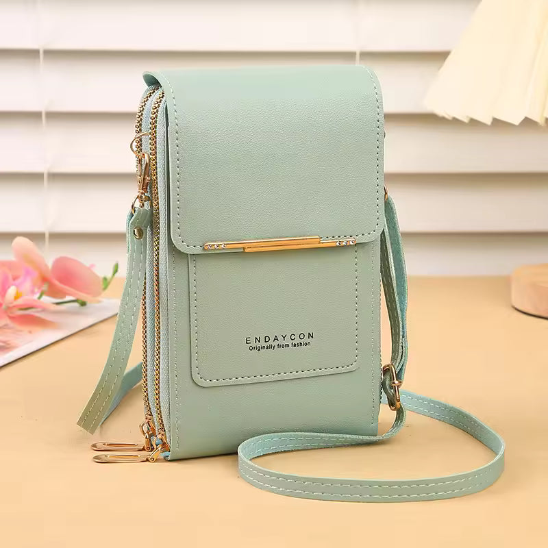 TouchGuard™ "leather-look Phone Crossbody Bag