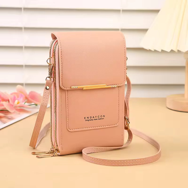 TouchGuard™ "leather-look Phone Crossbody Bag