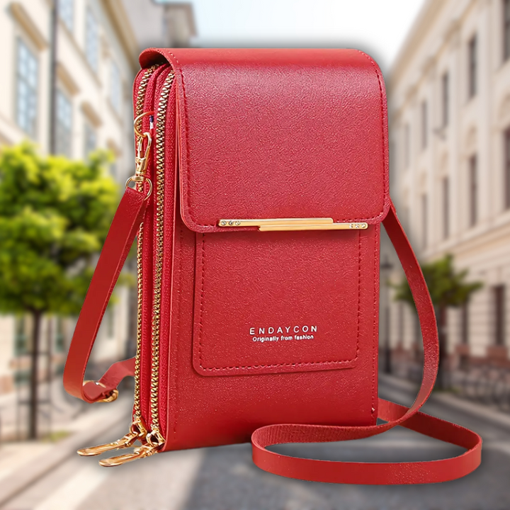 TouchGuard™ "leather-look Phone Crossbody Bag