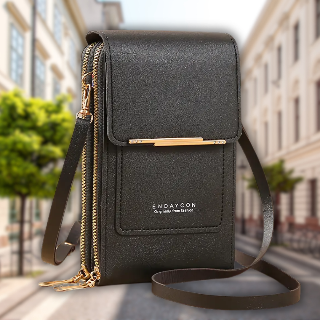 TouchGuard™ "leather-look Phone Crossbody Bag