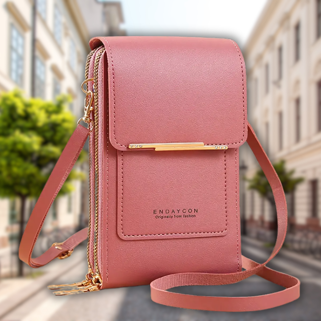 TouchGuard™ "leather-look Phone Crossbody Bag