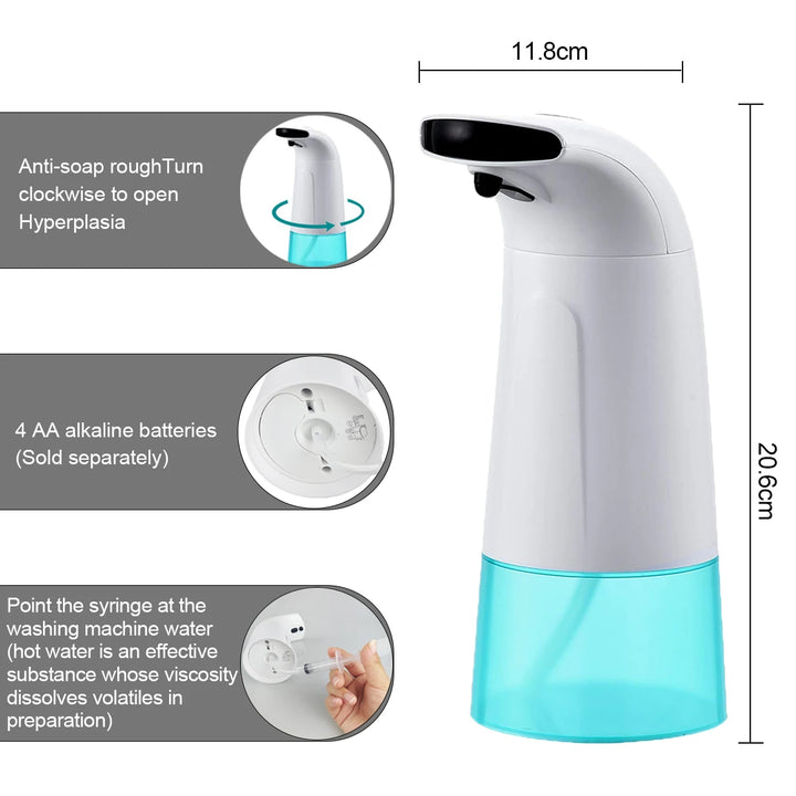 0.25 Fast Foam Soap Dispenser Hand Wash Washer Infrared 3 Adjustable Foaming Grades Intelligent Foam Soap Dispenser Wholesale