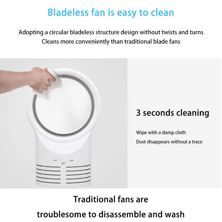 Large Bladeless Fan Student Small Fan Creative Sleeping Electric Cooling Super Quiet Desktop Office Mini Electric Fan
