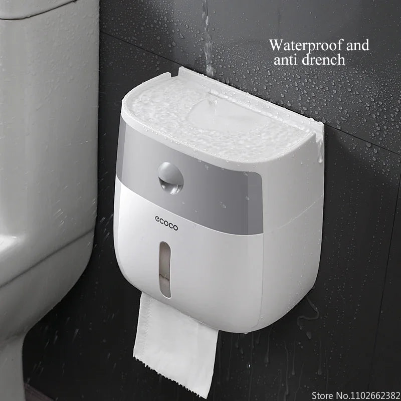 Plastic Waterproof Double Layer Paper Dispenser Portable Toilet Roll Paper Holder for Toilet Storage Box Bathroom Accessories